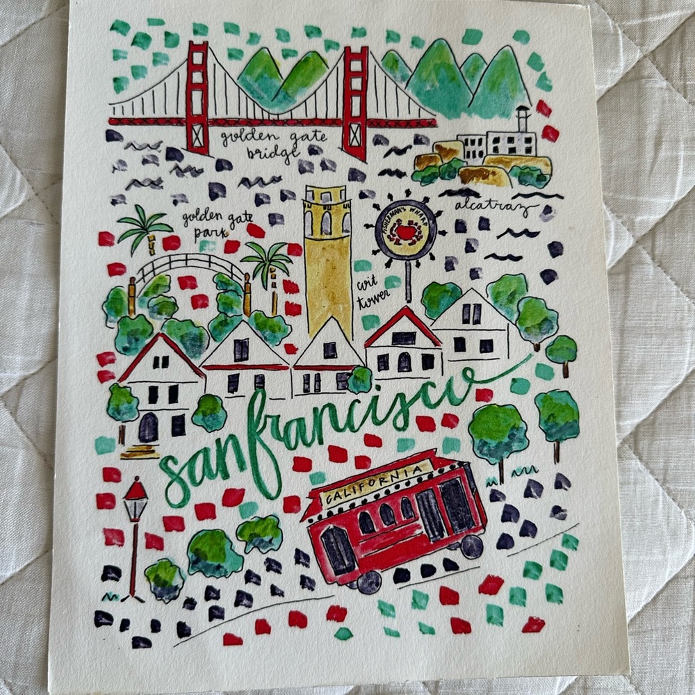 Large Evelyn Henson San Francisco Watercolor Art Print